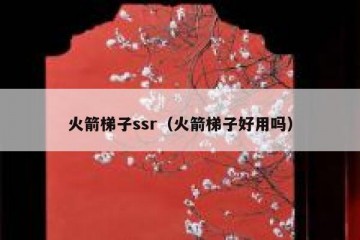 火箭梯子ssr（火箭梯子好用吗）