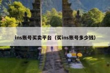 ins账号买卖平台（买ins账号多少钱）