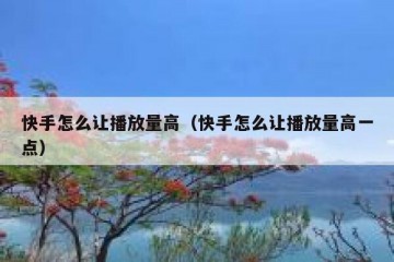 快手怎么让播放量高（快手怎么让播放量高一点）