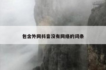 包含外网抖音没有网络的词条