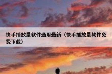 快手播放量软件通用最新（快手播放量软件免费下载）