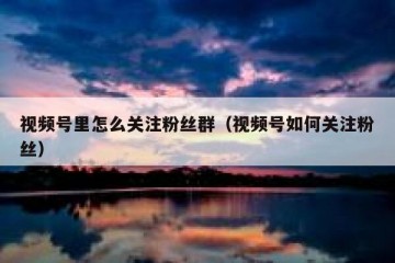 视频号里怎么关注粉丝群（视频号如何关注粉丝）