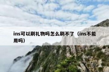 ins可以刷礼物吗怎么刷不了（ins不能用吗）