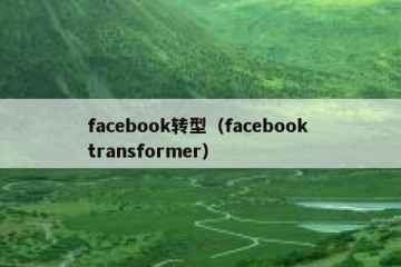 facebook转型（facebook transformer）