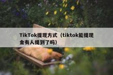 TikTok提现方式（tiktok能提现金有人提到了吗）
