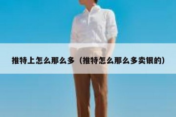 推特上怎么那么多（推特怎么那么多卖银的）