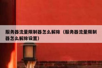 服务器流量限制器怎么解除（服务器流量限制器怎么解除设置）