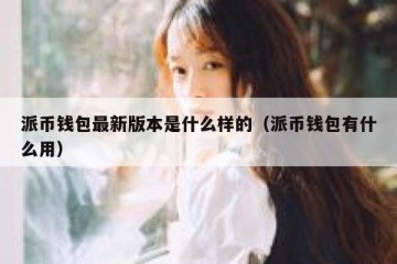 派币钱包最新版本是什么样的（派币钱包有什么用）