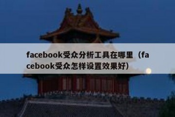 facebook受众分析工具在哪里（facebook受众怎样设置效果好）