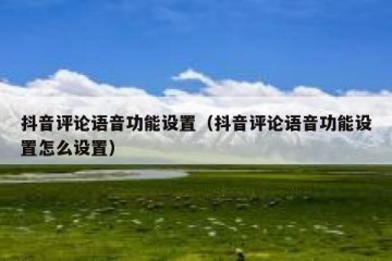 抖音评论语音功能设置（抖音评论语音功能设置怎么设置）