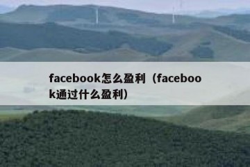 facebook怎么盈利（facebook通过什么盈利）