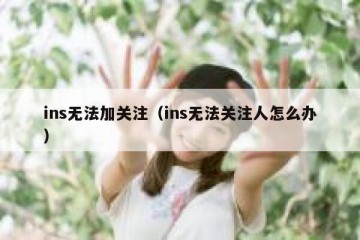 ins无法加关注（ins无法关注人怎么办）