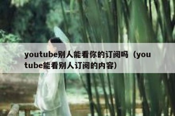 youtube别人能看你的订阅吗（youtube能看别人订阅的内容）