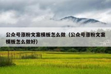 公众号涨粉文案模板怎么做（公众号涨粉文案模板怎么做好）