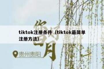 tiktok注册条件（tiktok最简单注册方法）