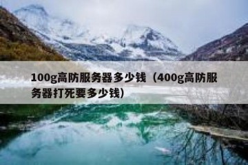 100g高防服务器多少钱（400g高防服务器打死要多少钱）