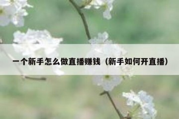 一个新手怎么做直播赚钱（新手如何开直播）