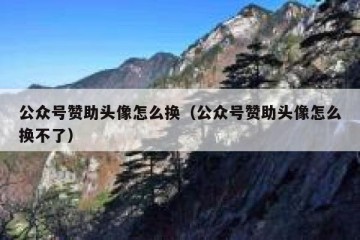 公众号赞助头像怎么换（公众号赞助头像怎么换不了）