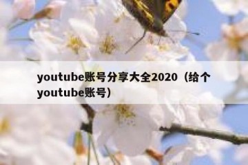 youtube账号分享大全2020（给个youtube账号）