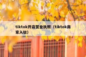 tiktok开店营业执照（tiktok商家入驻）