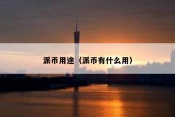 派币用途（派币有什么用）