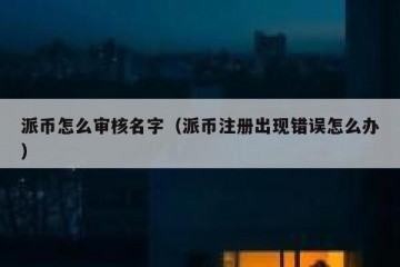 派币怎么审核名字（派币注册出现错误怎么办）