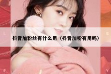 抖音加粉丝有什么用（抖音加粉有用吗）