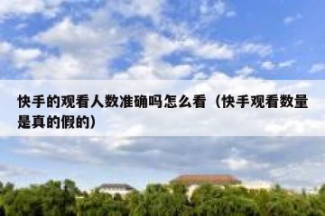快手的观看人数准确吗怎么看（快手观看数量是真的假的）