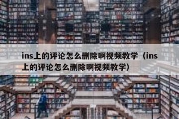 ins上的评论怎么删除啊视频教学（ins上的评论怎么删除啊视频教学）