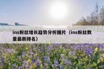 ins粉丝增长趋势分析图片（ins粉丝数量最新排名）