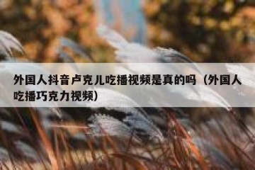 外国人抖音卢克儿吃播视频是真的吗（外国人吃播巧克力视频）
