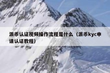 派币认证视频操作流程是什么（派币kyc申请认证教程）