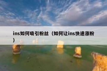 ins如何吸引粉丝（如何让ins快速涨粉）