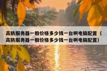 高防服务器一般价格多少钱一台啊电脑配置（高防服务器一般价格多少钱一台啊电脑配置）