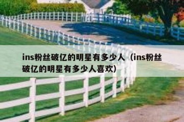 ins粉丝破亿的明星有多少人（ins粉丝破亿的明星有多少人喜欢）