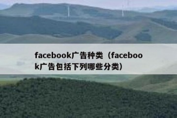facebook广告种类（facebook广告包括下列哪些分类）