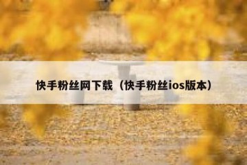 快手粉丝网下载（快手粉丝ios版本）