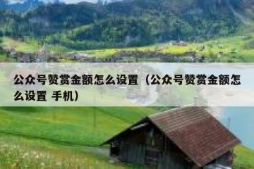 公众号赞赏金额怎么设置（公众号赞赏金额怎么设置 手机）