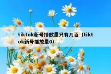 tiktok新号播放量只有几百（tiktok新号播放量0）