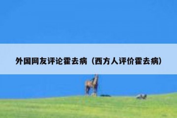 外国网友评论霍去病（西方人评价霍去病）