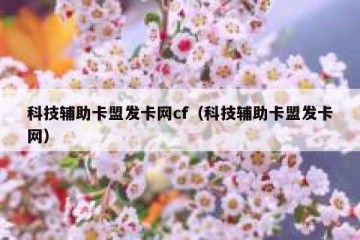 科技辅助卡盟发卡网cf（科技辅助卡盟发卡网）