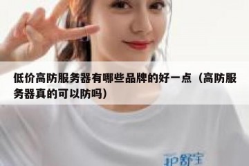 低价高防服务器有哪些品牌的好一点（高防服务器真的可以防吗）