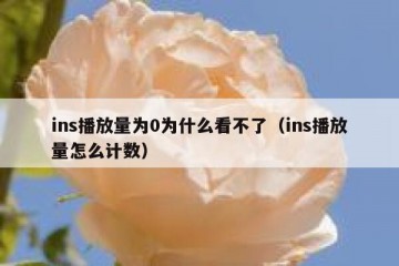 ins播放量为0为什么看不了（ins播放量怎么计数）