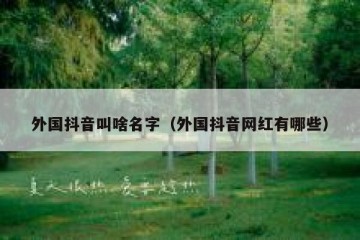 外国抖音叫啥名字（外国抖音网红有哪些）