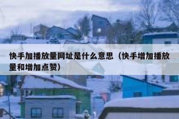 快手加播放量网址是什么意思（快手增加播放量和增加点赞）