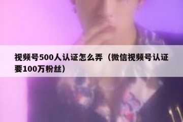 视频号500人认证怎么弄（微信视频号认证要100万粉丝）