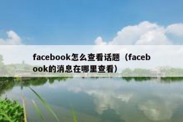 facebook怎么查看话题（facebook的消息在哪里查看）