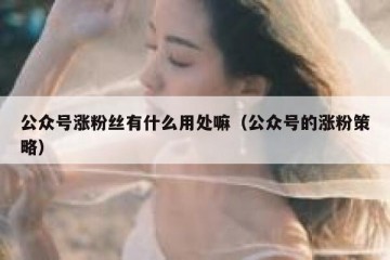 公众号涨粉丝有什么用处嘛（公众号的涨粉策略）