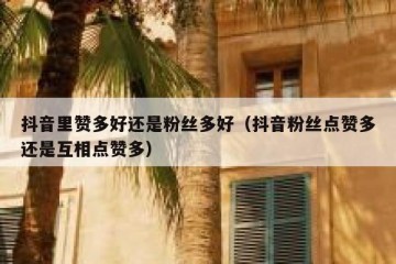 抖音里赞多好还是粉丝多好（抖音粉丝点赞多还是互相点赞多）