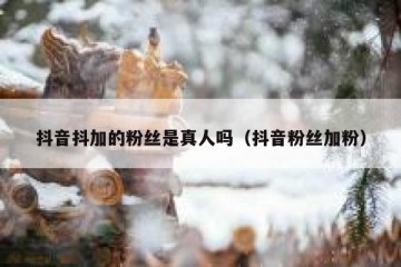 抖音抖加的粉丝是真人吗（抖音粉丝加粉）